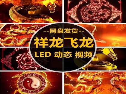 04 飞龙金龙祥龙腾飞舞飞凤金凤背景视频素材-哈云网络