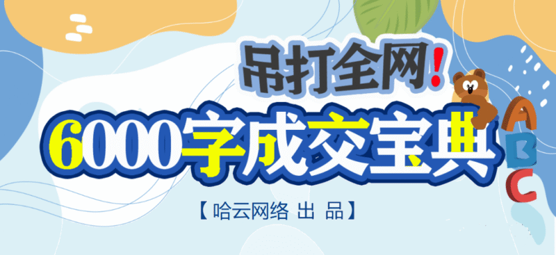 这份6000字成交宝典，吊打全网，助你微信销售猛10倍！-哈云网络